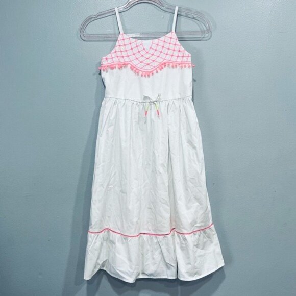 White Dress with Pink Accents size 12 - Picture 3 of 13